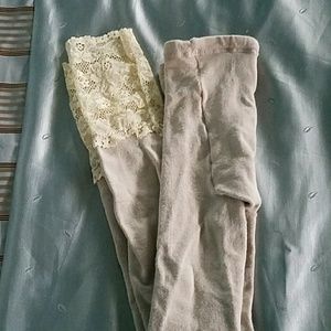 Lacy footless tights